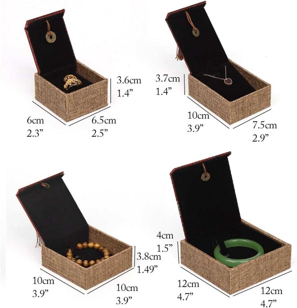 Jewelry Boxes Jewelry Box Red Velvet Jewelry Gift Box Set Necklace Bracelet Earring Ring Gift Boxes Jewellry Display Box for Wedding,Engagement Jewelry Organizer (Red Ring Box) (Green Ring Box)