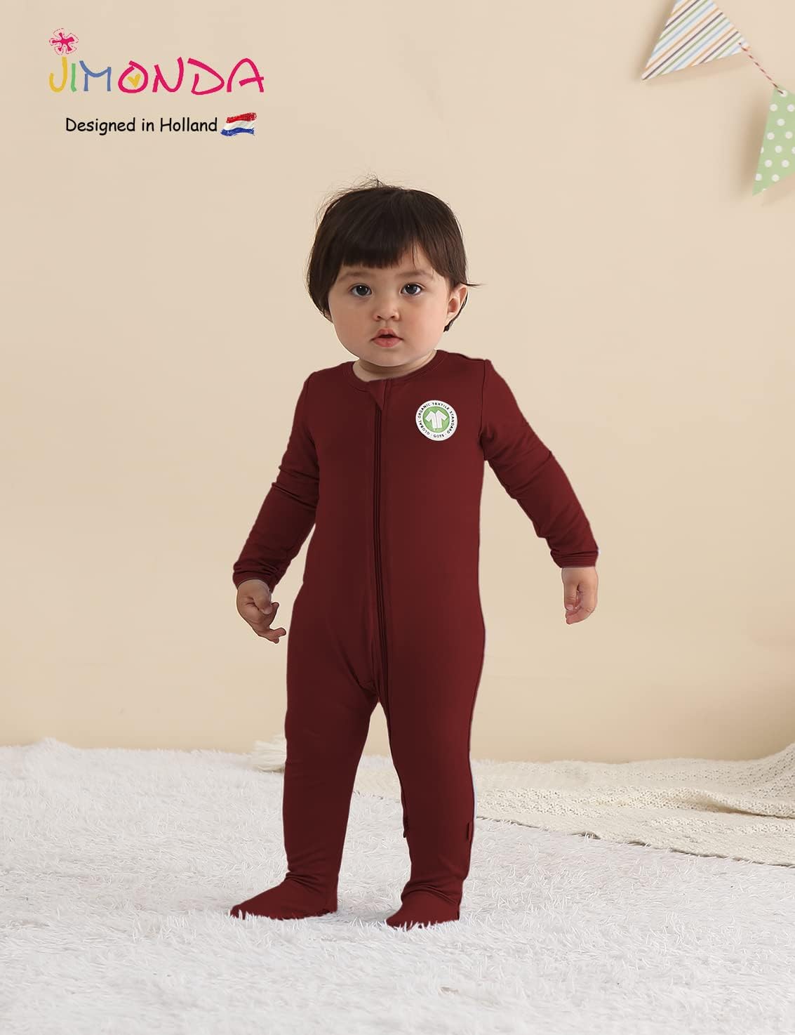 Jimonda Bamboo Baby Pajamas,Unisex Boys Girls One-Piece Footies,Long Sleeve Sleepers 2-Way Zip closure Romper - Image 4
