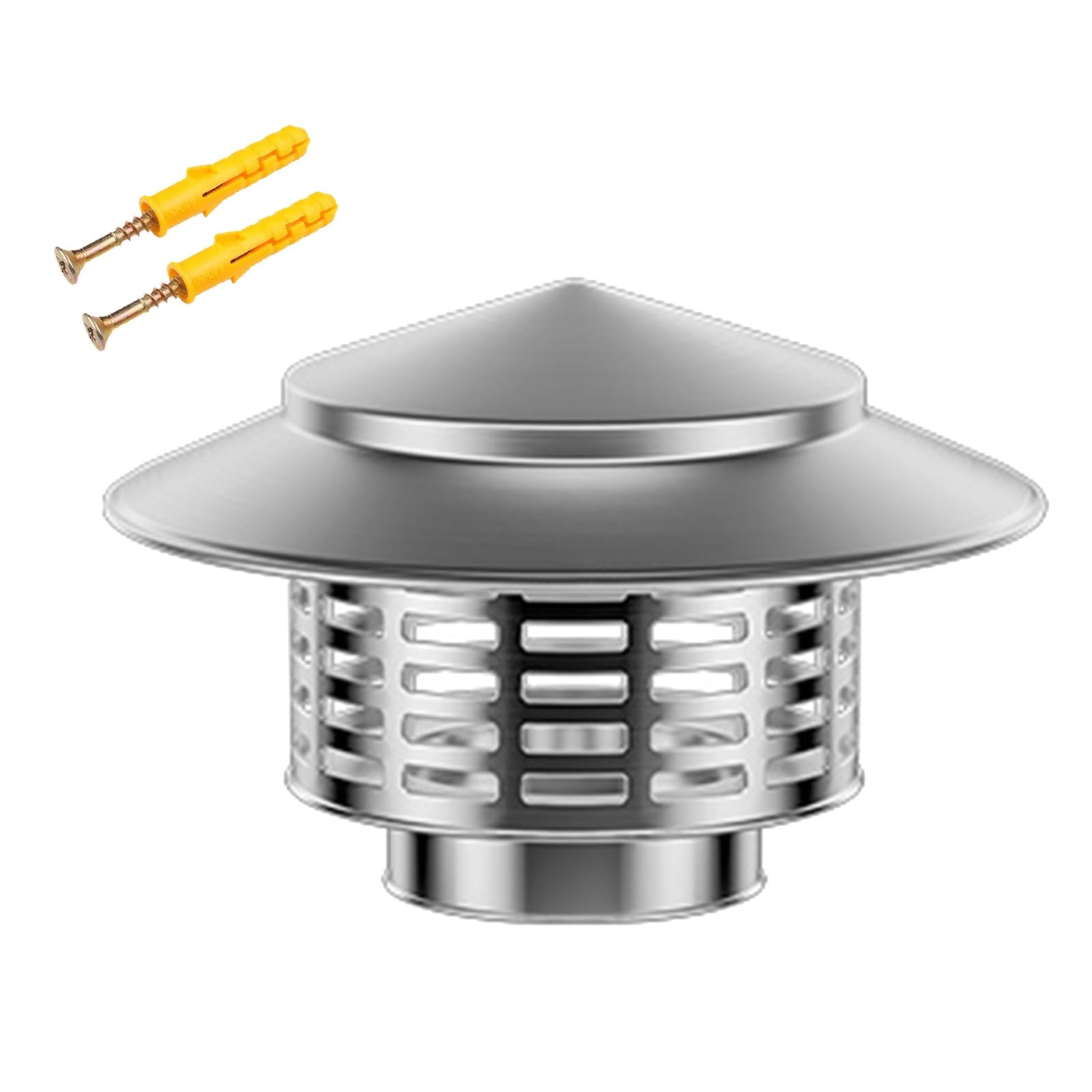 KGLHJDY Stainless Steel Roof Chimney Cowl 75mm 200mm 300mm Bird Guard Rain Cover Cap Round Chimney Cowl for All Types of Chimneys(75mm/2.95in)