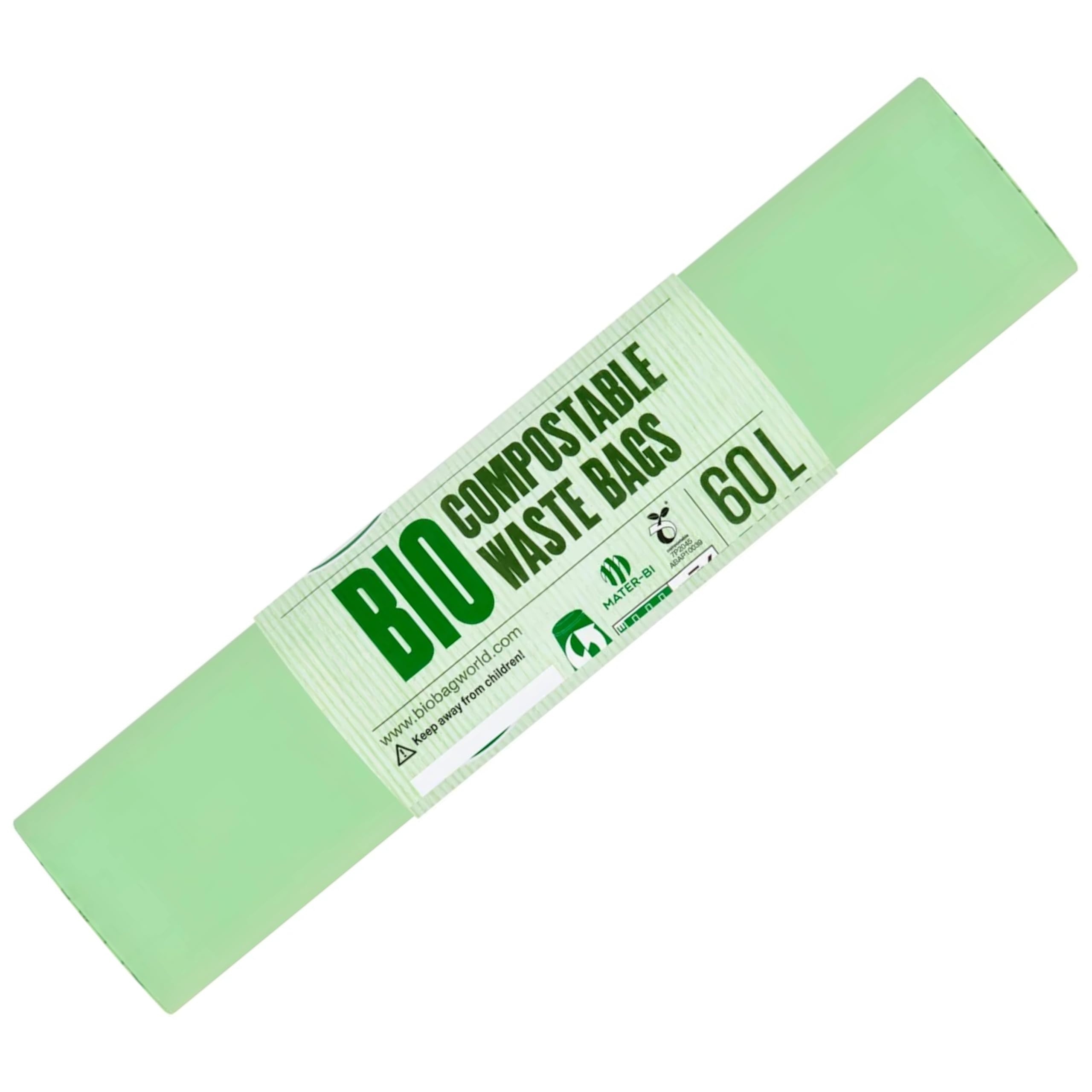 BioBag 60L Compostable Swing Bin Liners ( 5 count ), Green