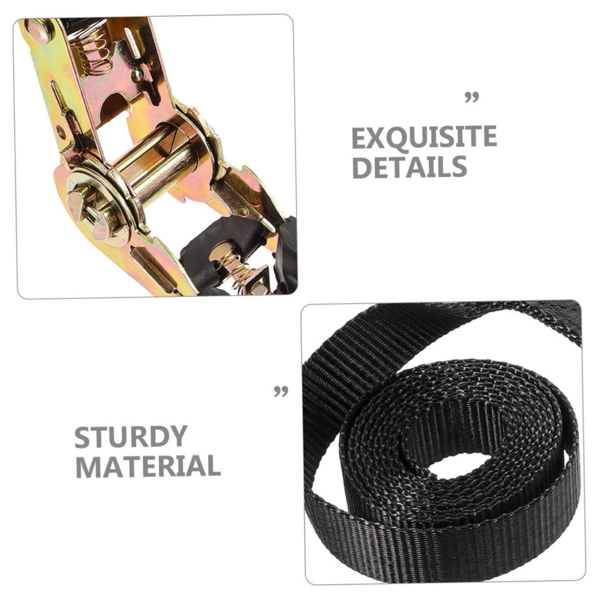 TOPBATHY 3pièces Sangles à Cliquet Épaissies pour Camion Et Sangles Arrimage à Tension Réglable De Chargement Robustes pour Déménagement Et Usage Domestique