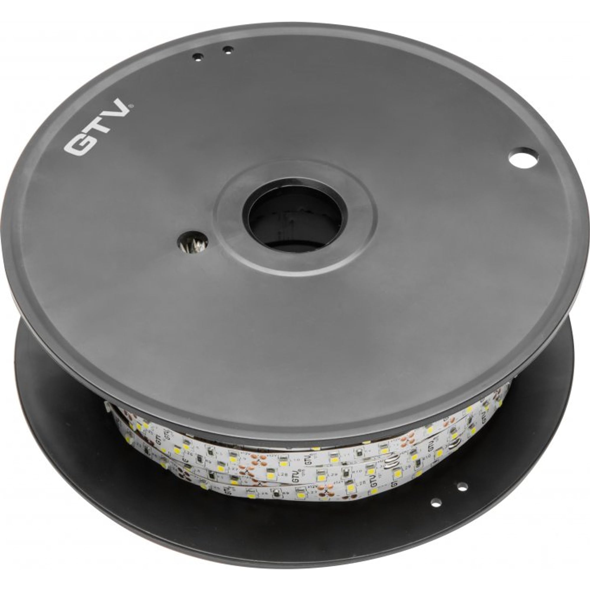 GTV Tira LED 50m Rollo Flash 2835MW, 120 LEDs/m, Regulable, 7,3W/m, 12V DC, 8mm de Ancho, cortable cada 5cm, Banda de Luz Muebles Cocina, Blanco Neutro 4000K