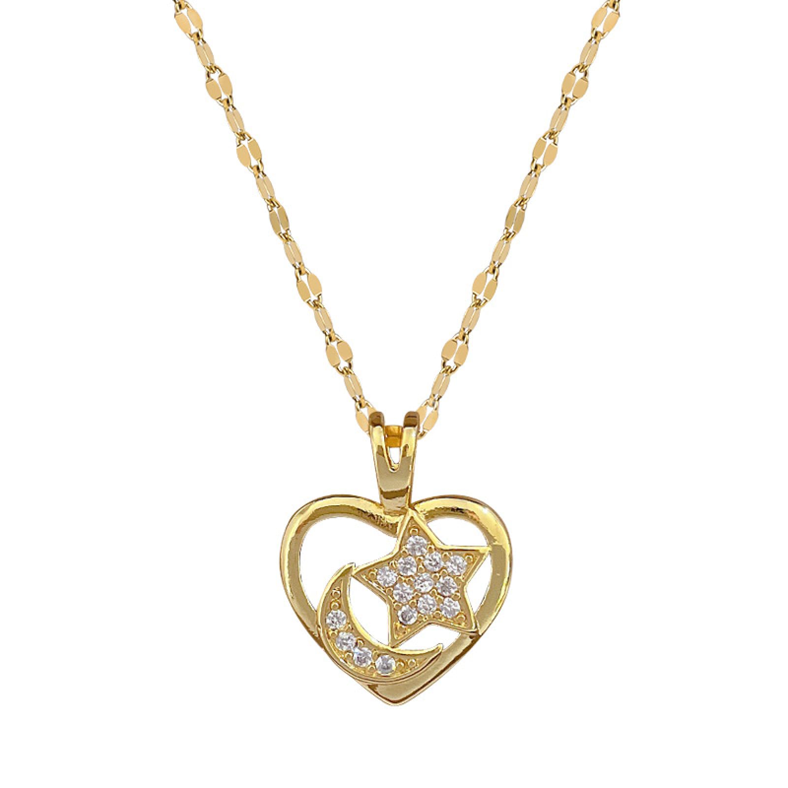 Collier pendentif zircon de qualité supérieure et chaîne acier inoxydable durable - 7