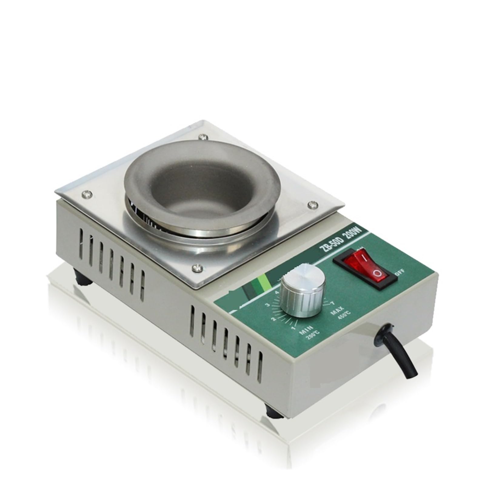 Tygiel lutowniczy 200W Micro bezołowiowy topnik lutowniczy Mini tygiel odporny na wysoką temperaturę do spawania małych płytek PCB(ZB50D Lead Free)