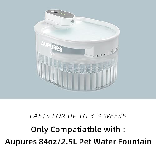 Miniatura 3 de Aupures Paquete de 3 filtros de repuesto para fuente de agua automática de mascotas de 84 oz2.5 L y fuente de agua para gatos, filtros ideales para