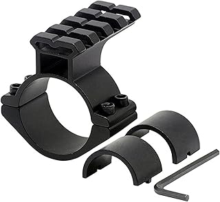 Scope Barrel Clamp Mount 25.4mm & 30mm Ring Adapter with Weaver Picatinny Rail - CAJOAUIS