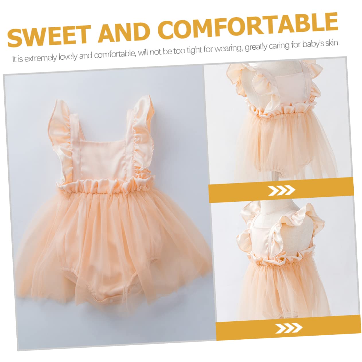 TOYANDONA 2 Uds Vestido Mameluco De Manga Voladora Trajes De Niñas Vestidos De Niñas Traje De Niña Ropa De Infantiles s De Niña De Tirantes De Niños Versión