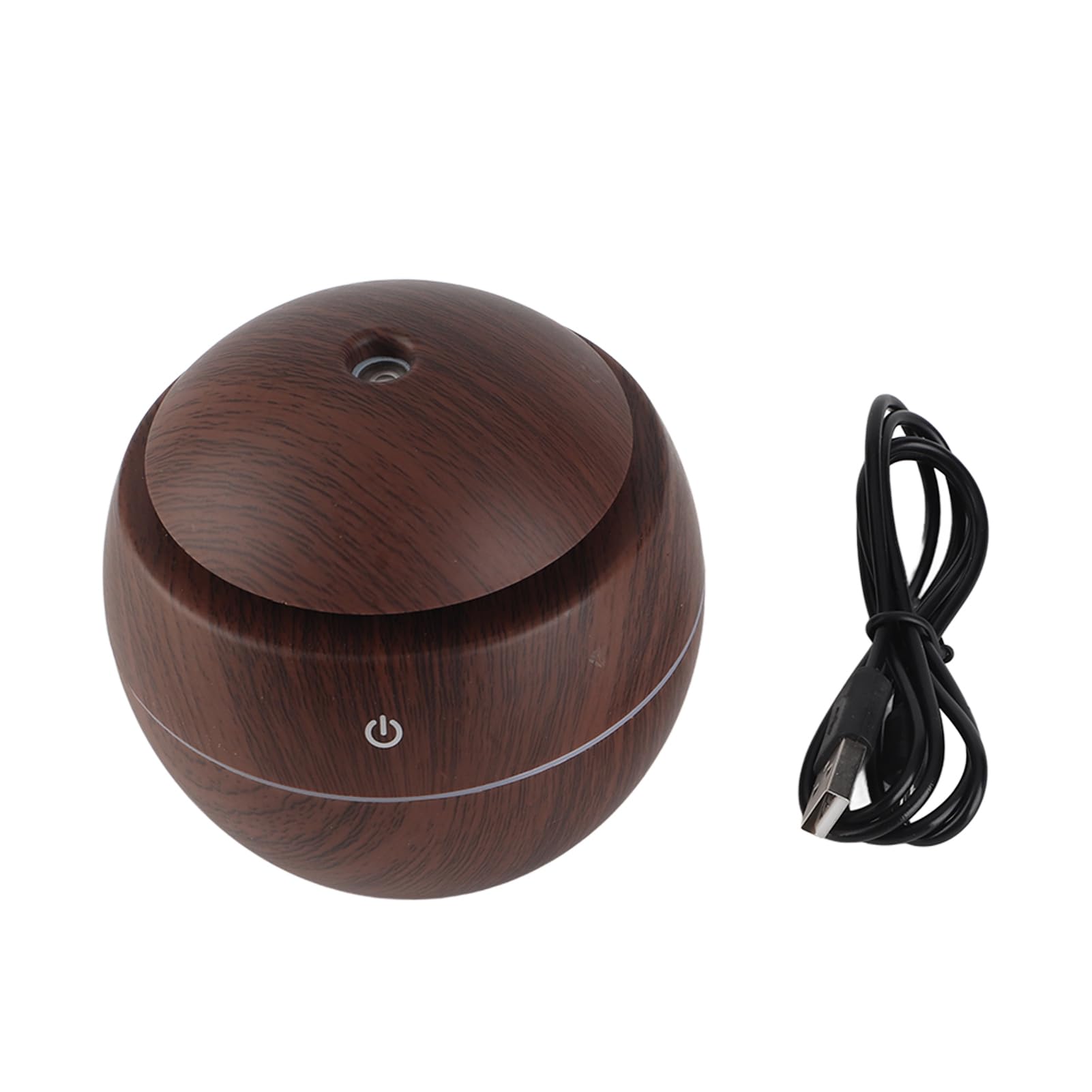 Humidificador y purificador de aire ultrasónico LED táctil alimentado por USB, color marrón, Marrón