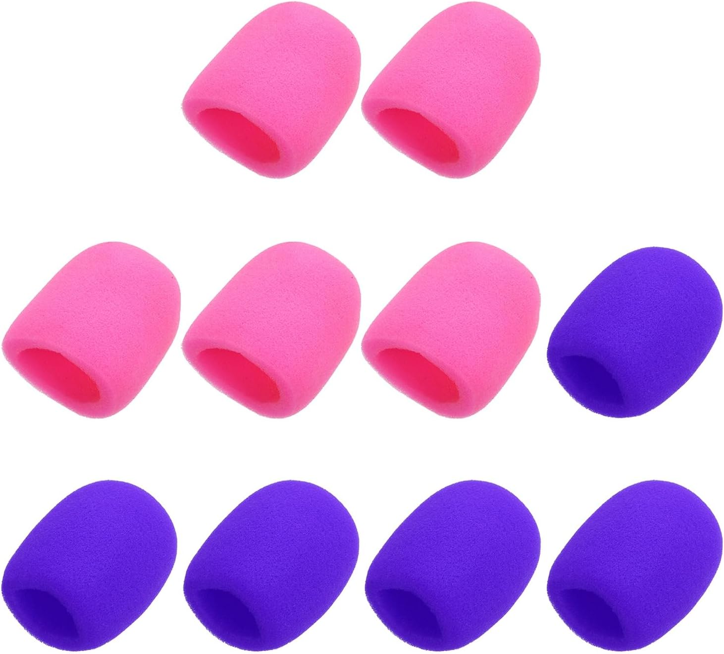 sourcing map 10pcs Microphone Foam Covers, 40mm (1.57") ID 10mm (0.39") Thickness Microphone Windscreen Foam Cover for Most Handheld Microphones, Pink, Purple