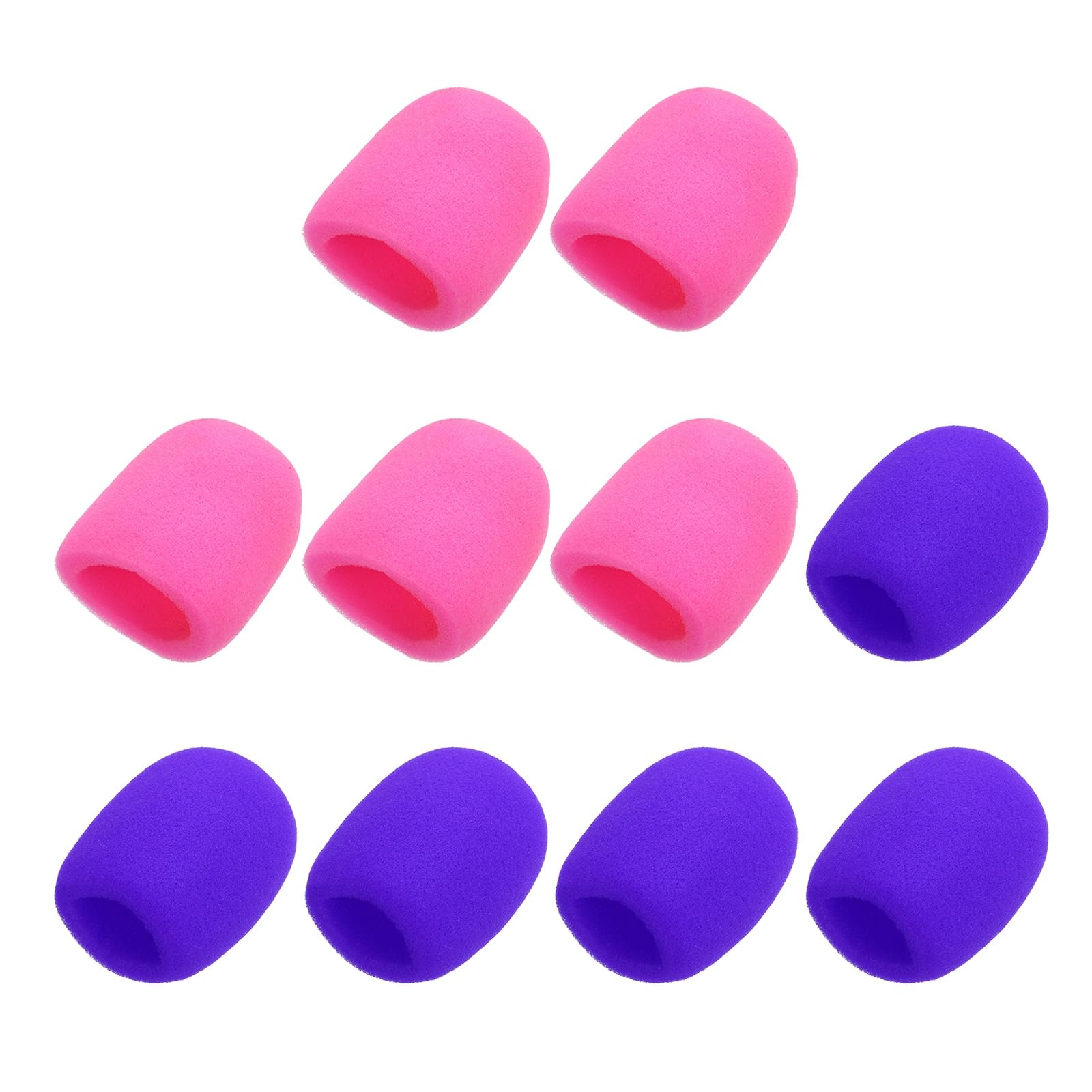 sourcing map 10pcs Microphone Foam Covers, 40mm (1.57") ID 10mm (0.39") Thickness Microphone Windscreen Foam Cover for Most Handheld Microphones, Pink, Purple