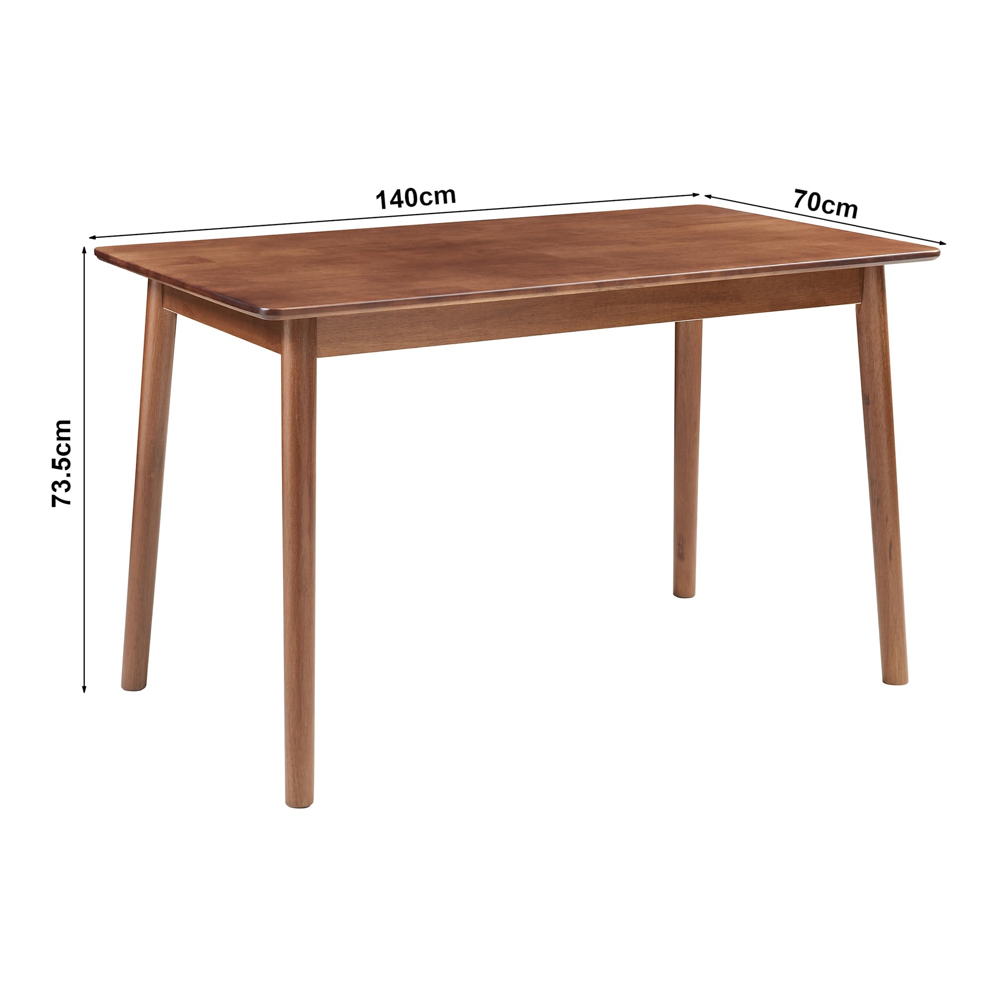 [en.casa] Esstisch Klijori Küchentisch für 6 Personen 140 x 70 x 74 cm Esszimmertisch für Esszimmer Küche Wohnzimmer rechteckig Holz Walnussoptik