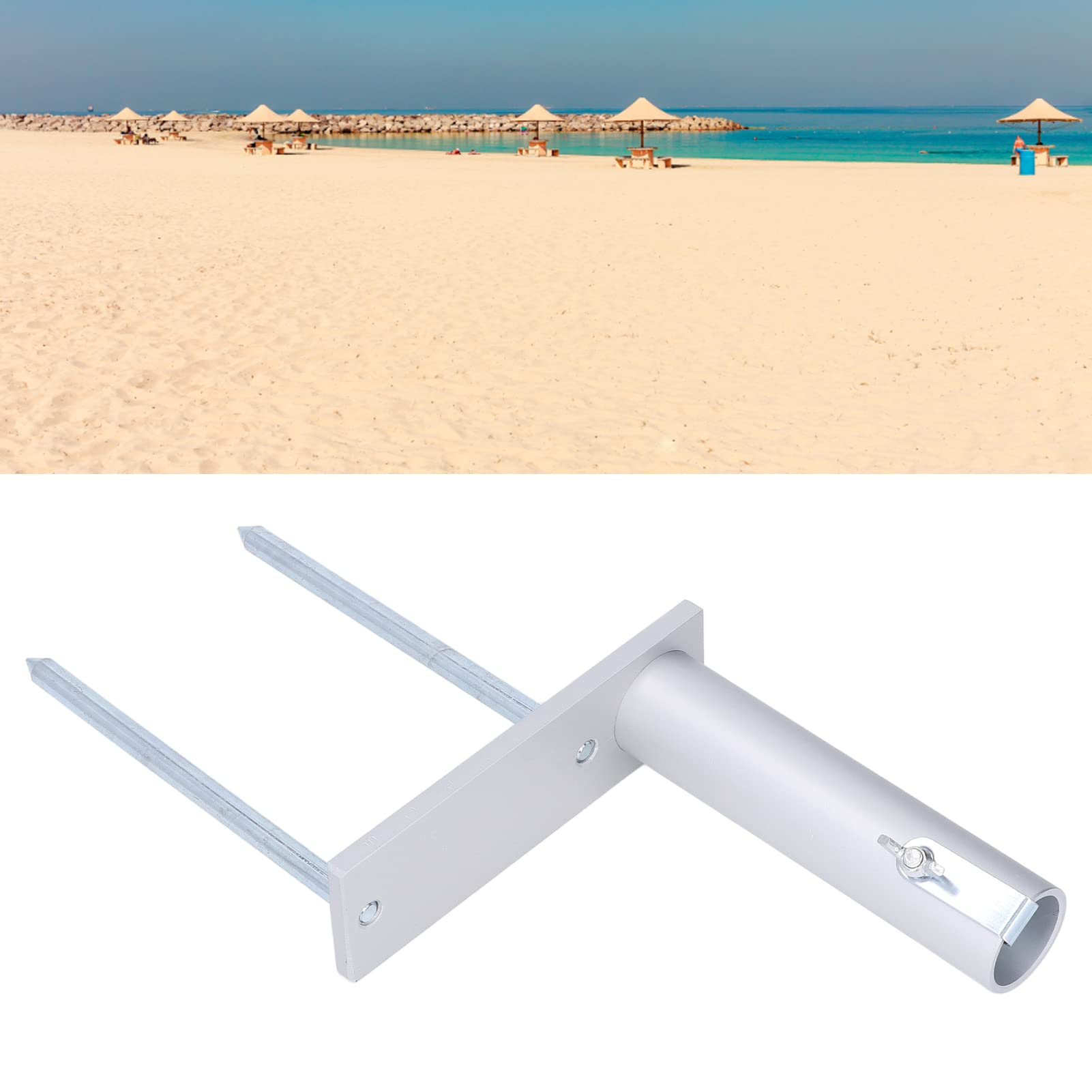 Wytrzymały parasol plażowy, przenośna aluminiowa kotwica piaskowa do ogrodu na zewnątrz, solidny uchwyt na parasol o średnicy 25-32 mm, idealny na wietrzne dni