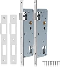 Bwintech 2 Pz Serratura A Infilare In Acciaio Inox 9230, Corpo Serratura Da 92 mm. Al Centro e 30 mm. Di Arretramento, Serratura Per Porte Con Telaio In Nichel Satinato Per Porte Interne Ed Esterne