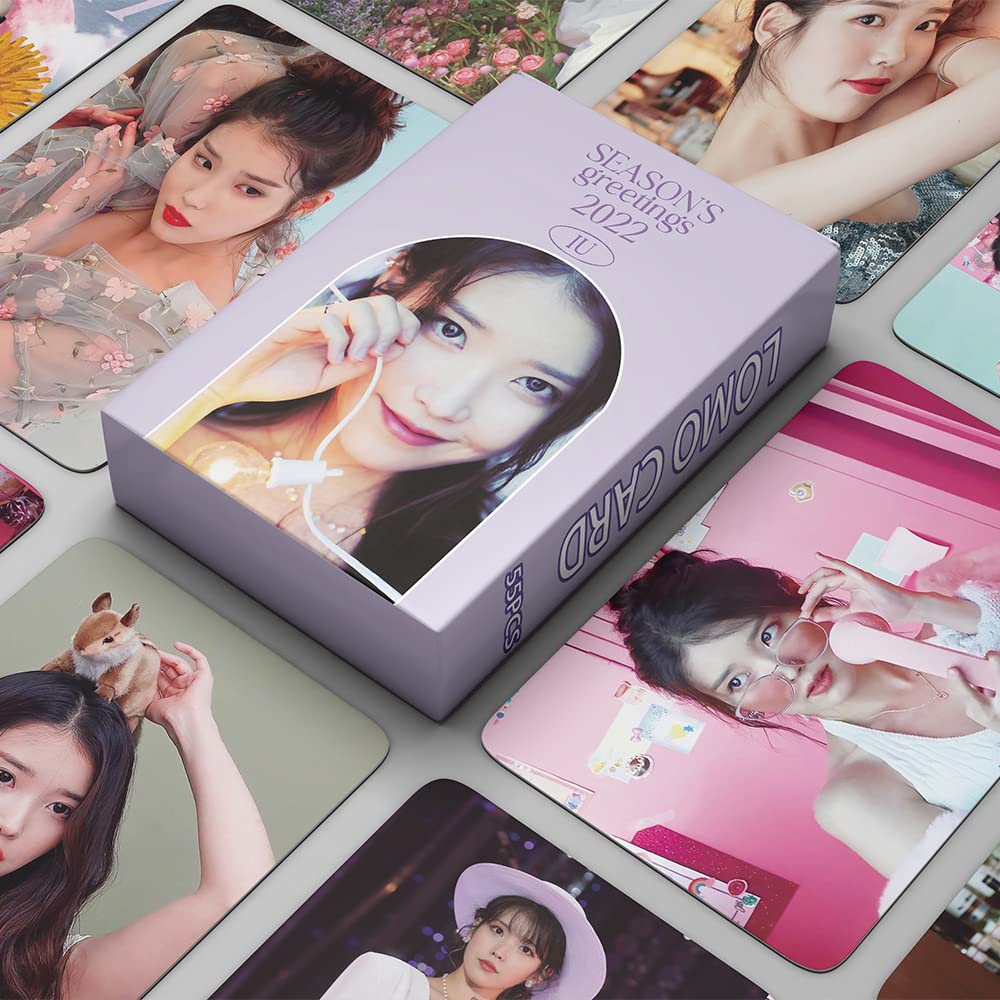 PYAJUU IU Photo Cards 55PCS IU Season's Greetings 2022 LOMO Cards