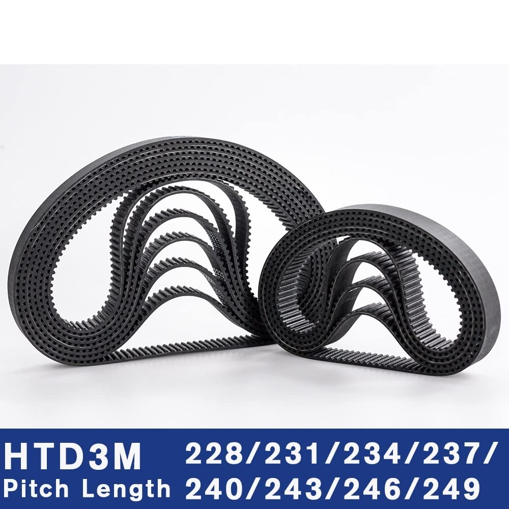 AXWERB Premium 10 pcs HTD 3M Timing Belts 228/231/234/237/240/243/246/249mm 6/9/10/15mm Width RubberToothed Belt Closed Loop Synchronous Belt (Length : 228mm, Width : 10mm)