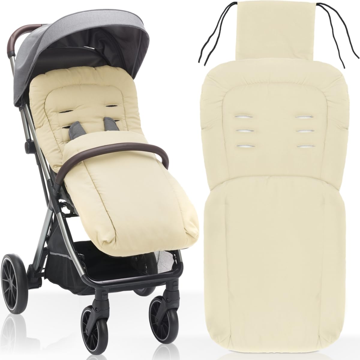 Fußsack/Sommerfußsack für Buggy Kinderwagen Jogger (Beige)