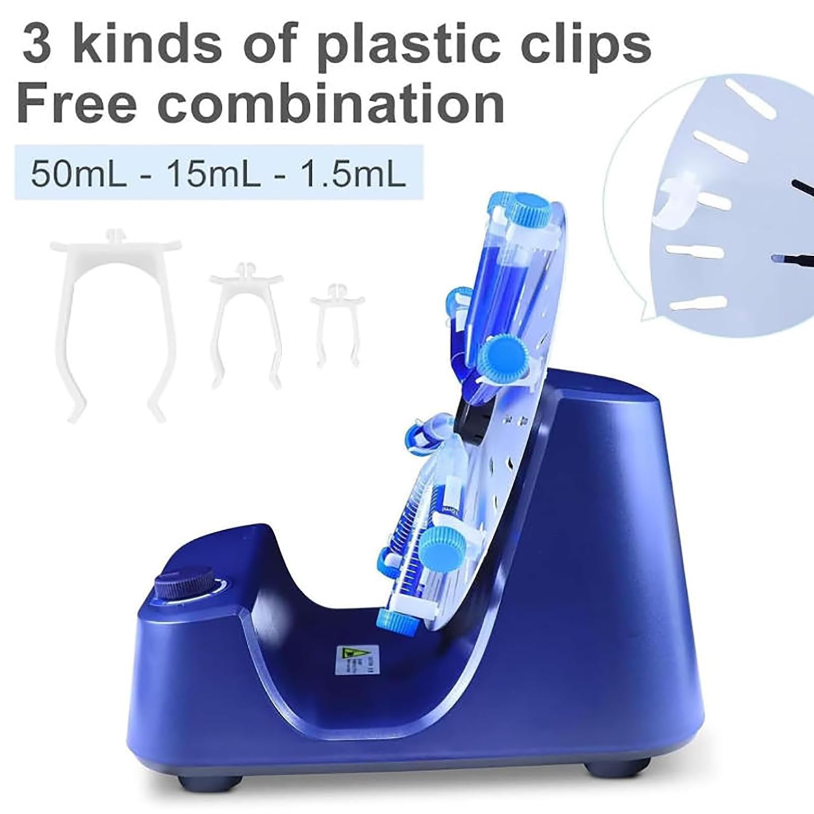 MObyat Agitador Vórtex Rotatorio de Laboratorio, Agitador Orbital Vórtex Multitubo, Velocidad Ajustable de 0 a 80 RPM/min, 2 Modos de Trabajo, Funcionamiento Suave, para Tubos de 1.5 ml/15 ml/50 ml