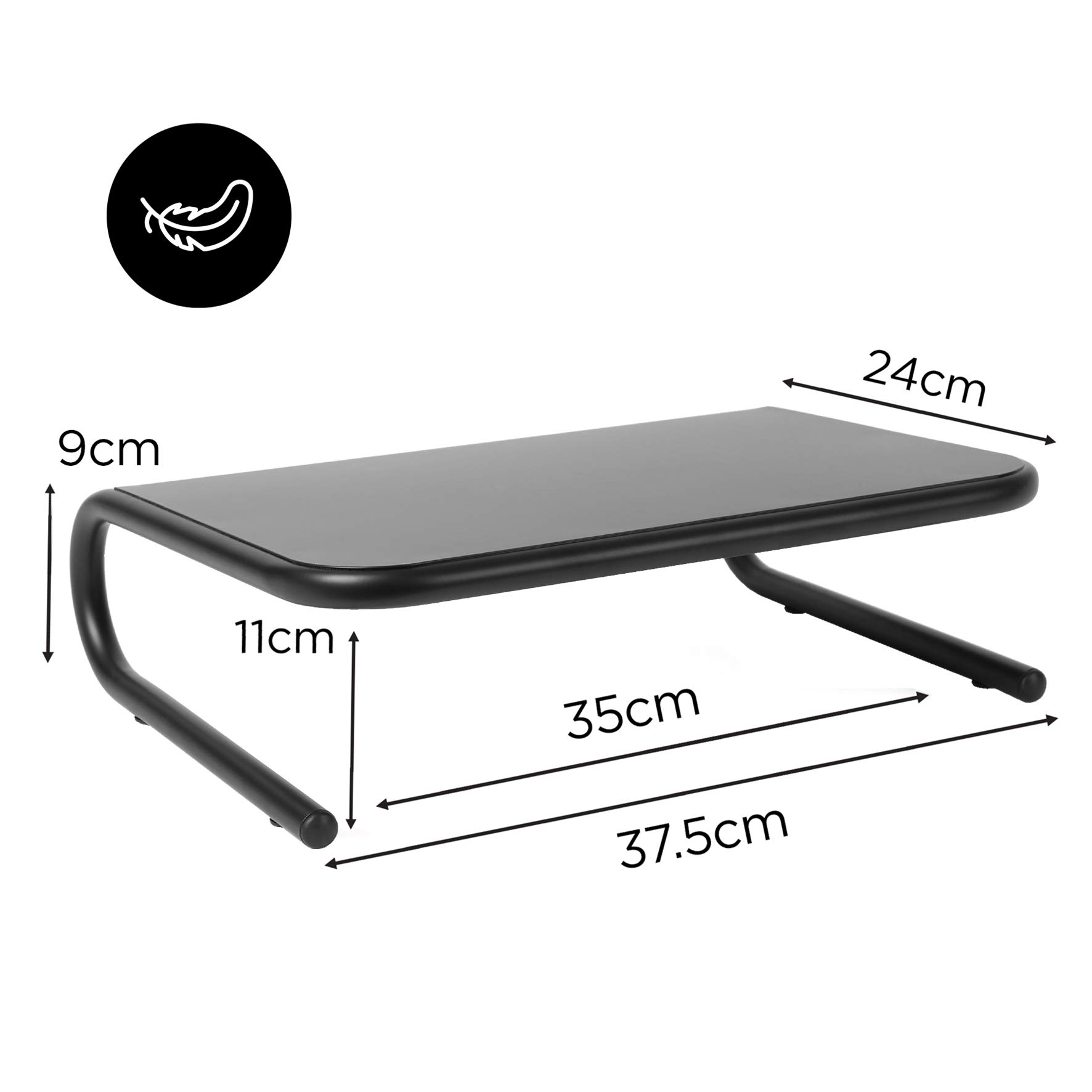 Duronic DM071 Supporto monitor | Supporto Laptop per scrivania 24 x 35 cm | Mobile per schermo capacità fino a 10 kg | Rialzo ergonomico per schermo Nootebook e stampante | Piattaforma nero