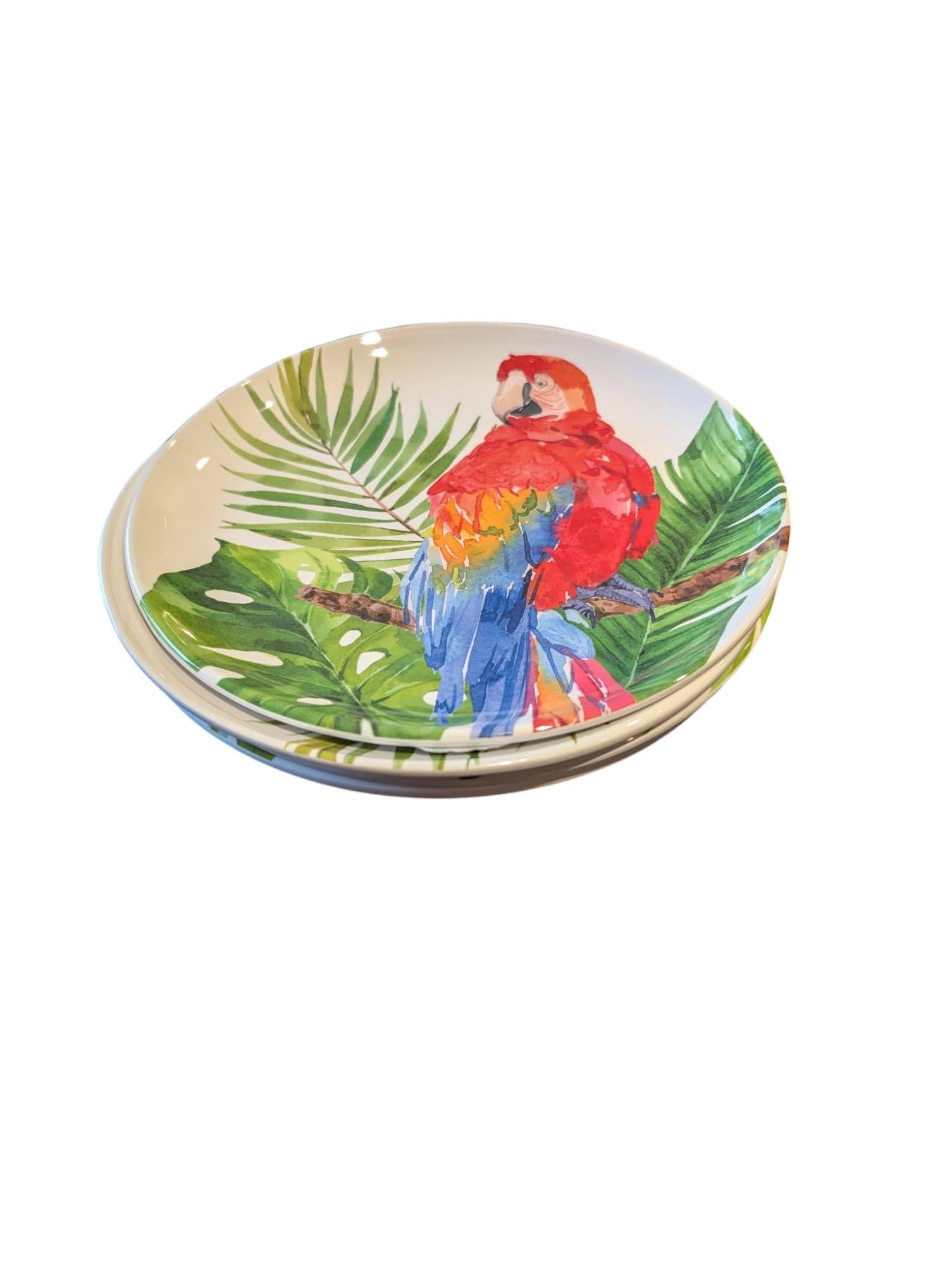 TB Parrot Cockatiel Birds Set of 4 Melamine Plastic 8