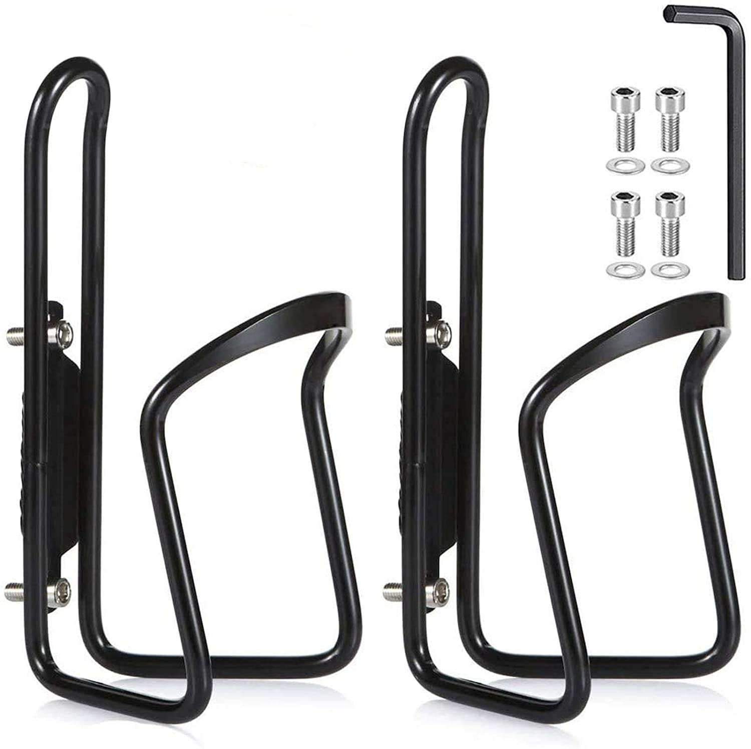 QINIFIFYBike Water Bottle Cages, Lightweight Aluminum Alloy Bicycle Water Bottle Cage Holder Brackets for Outdoor Cycling (2 Pack- Drilled Holes Required)