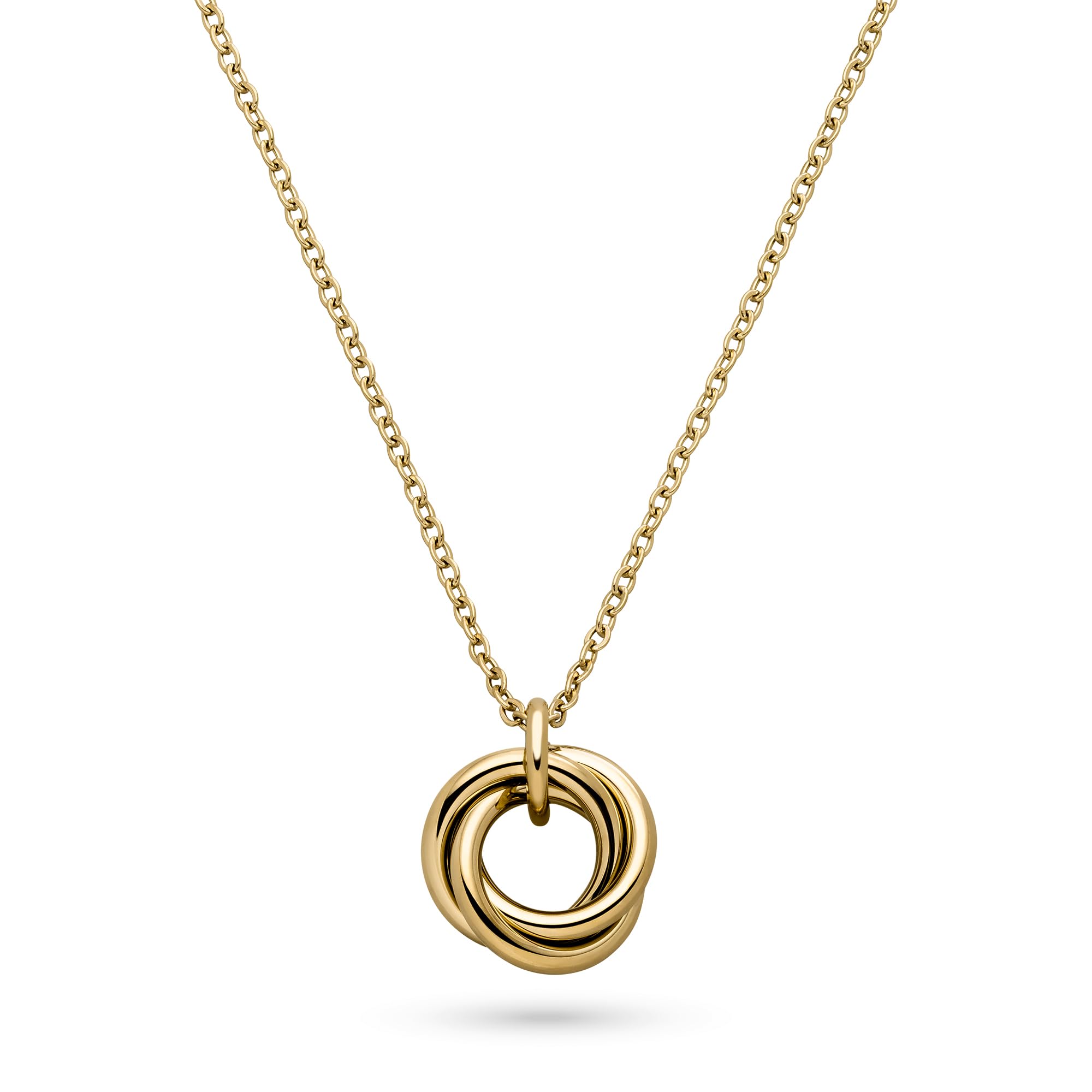 s.Oliver Necklace – Elegant Necklace Made of Polished Stainless Steel – IP Gold – Anchor Chain 47 cm – Waterproof and Skin-Friendly