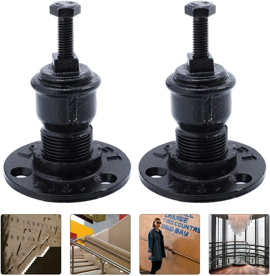 Housoutil 2pcs Heavy Duty Handrail Brackets Railing Support for Stairs Fixed Wall Mounting Brackets for Corridors and Fire