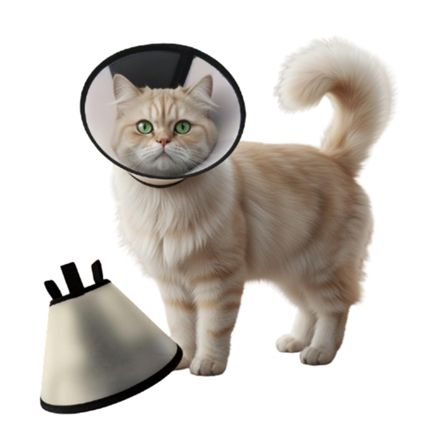 Berlin's Adjustable Cat Cone for Kitten (Size 3, Small) Plastic E-Collar Protective Collar for After Surgery Anti-Bite Lick Wound Healing Safety Practical Pet Cone Recovery Collar (White, Small 3No.)-image-10
