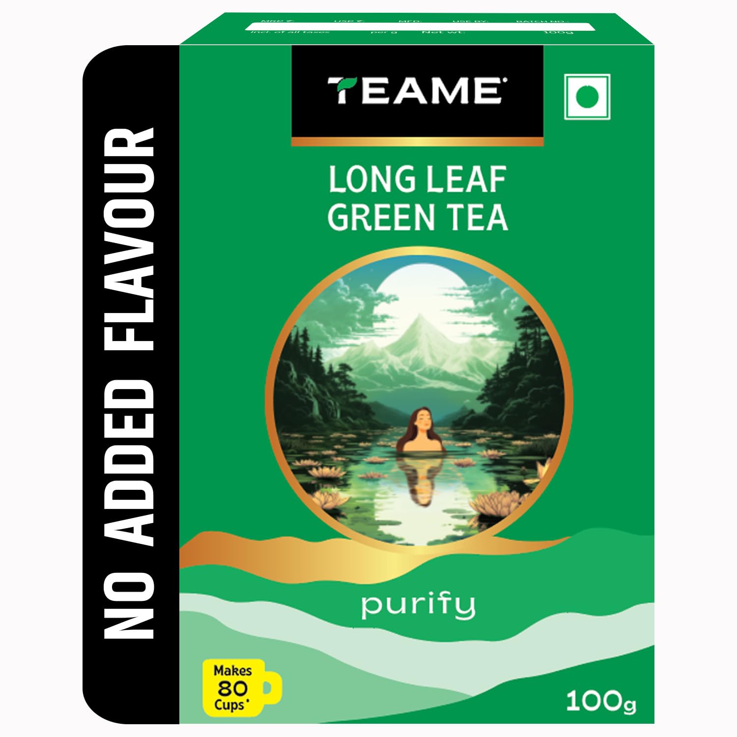 TE-A-ME Green Loose Leaves - 100 gm | Green Leaves Loose Tea 100 gm | No Added Flavour