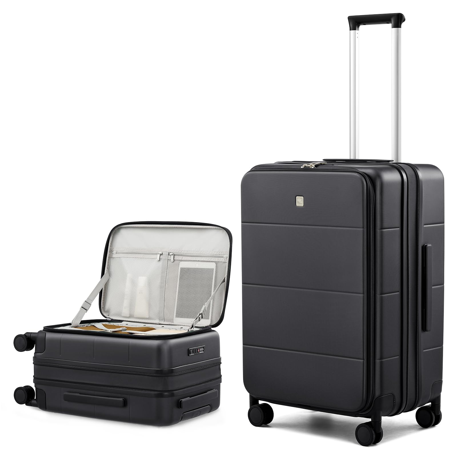 Hanke Expandable Medium Checked Luggage, 24 Inch Top Opening Suitcase