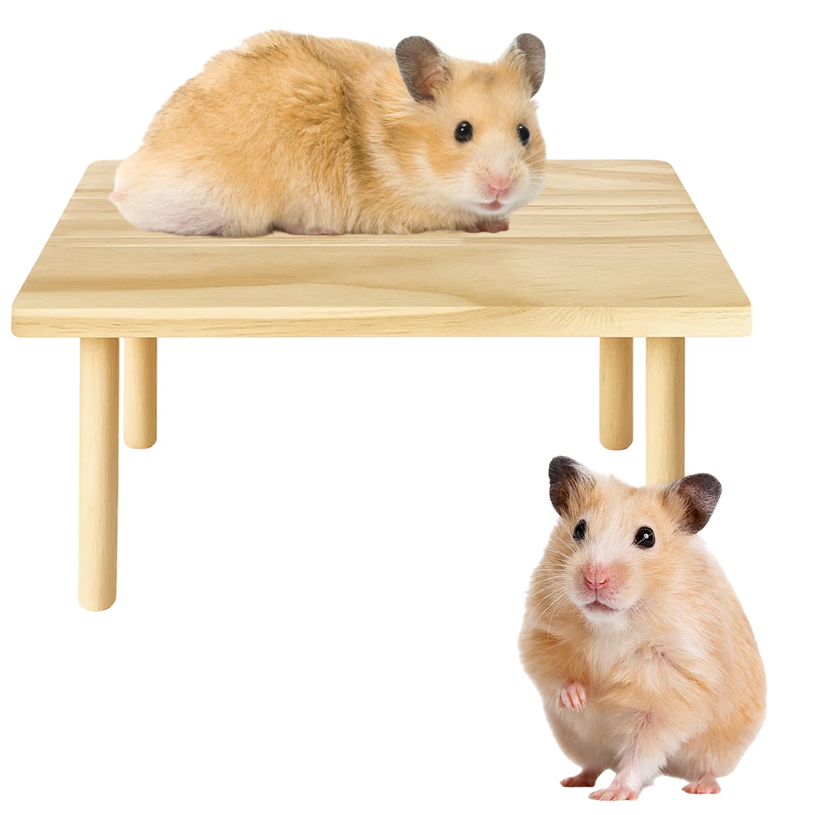 Hamster Platform, 1 PCS Hamster Cage Platform Wooden, Small Animals Stand Platform Hamster Cage Accessories for Hamsters, Gerbils, Chinchillas or Other Small Pets, Provide a rest area