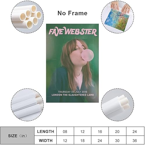 Miniatura 2 de DAXXIN Faye Webster - 1 póster en lienzo decorativo para pared, pintura artística para sala de estar, dormitorio, regalo, sin marco, estilo 08 x 12
