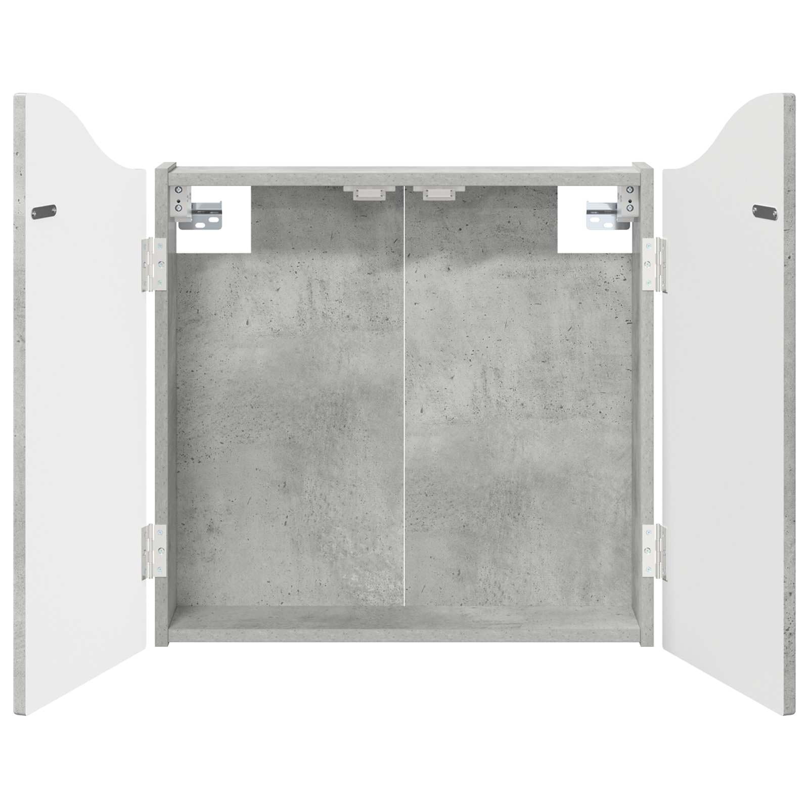 Dartboard Schrank aus Holzwerkstoff in Betongrau 56 x 12 x 63 cm - Dart-Wandschrank mit Türen und Ablagefächern