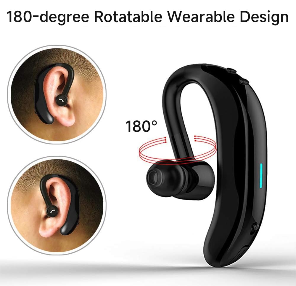 SLuB Auricolare Bluetooth Wireless Bluetooth 5.4 In-Ear Auricolare monoauricolare Microfono incorporato di alta qualità Orientabile a 180° Universale per orecchio destro e sinistro(Verde)