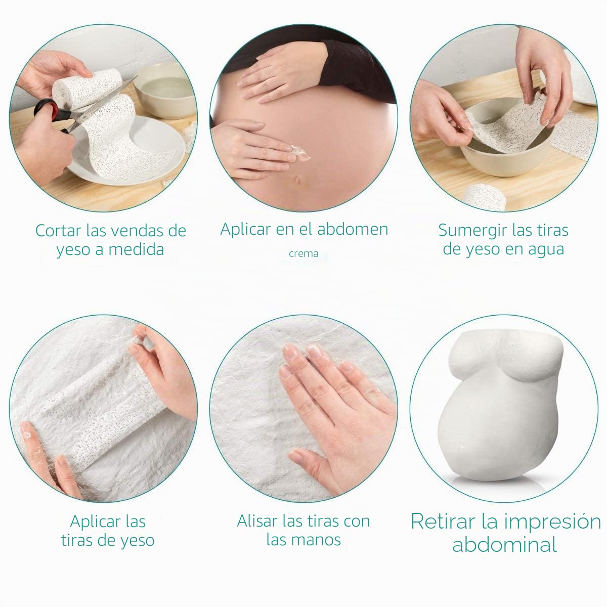 Juego de 10 vendas de yeso para el vientre del bebé, para embarazadas, vendaje de escayola, vendaje para impresión de yeso, vendaje de yeso, vendaje de yeso para bebés, vientre,
