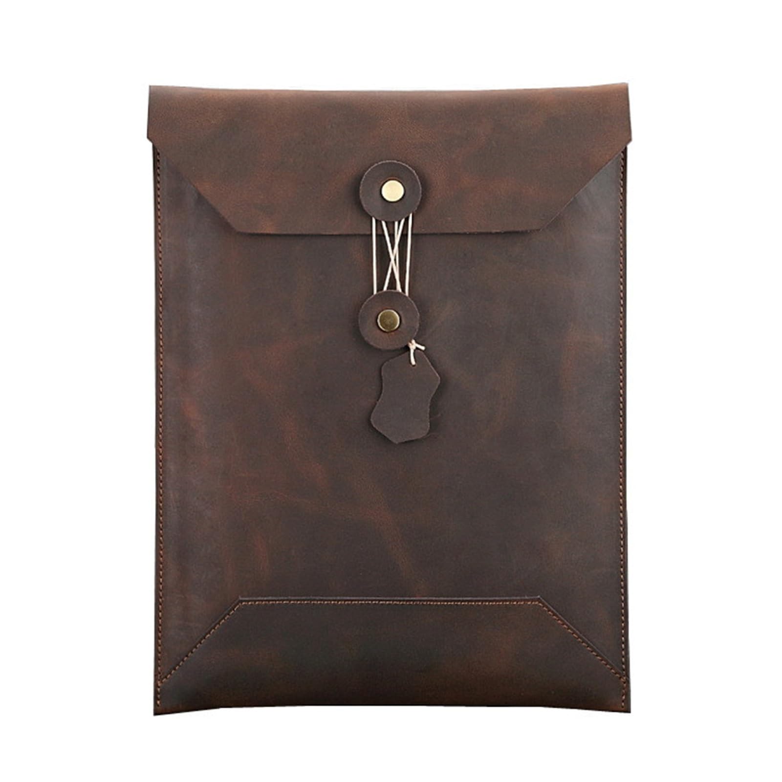 Skórzane etui na dokumenty, Skórzany uchwyt na dokumenty A4 Rozmiar Kawa Kolor Retro Aktówka Folder Organizer Do Biura Podróży Tablet Laptop