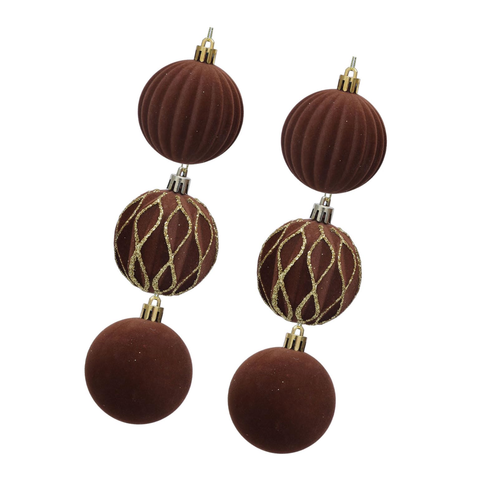 Oxxggkao 6PCS / Pack Stylish Flocking Christmas Tree Ornaments Sturdy and Safe Holiday Tree Decor for Seasonal Celebrations Soft Flocking Ornament