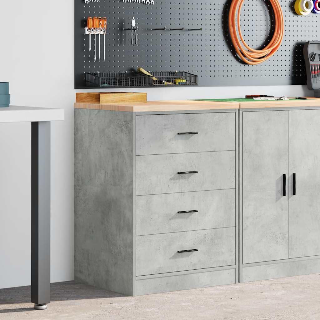 INLIFE Garagen-Aufbewahrungsschrank Betongrau Massivholz Kiefer,Wirtschaft & Industrie,Gewerbliche Lagerung,Industrieschränke,Grau,29.4 KG,860601