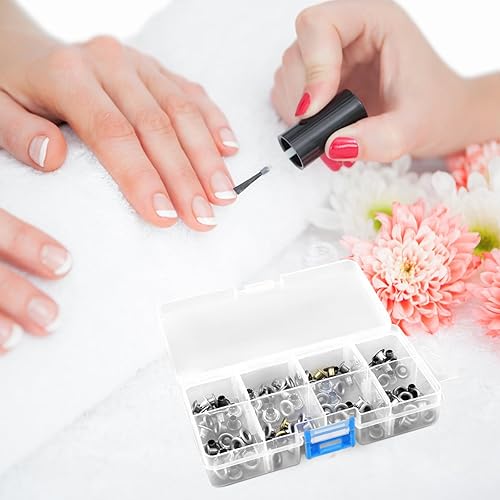 Miniatura 5 de Healifty Caja de almacenamiento de plástico 8 rejillas organizador de contenedores Divisor compartimento de rejilla con tapa para joyería Cuentas