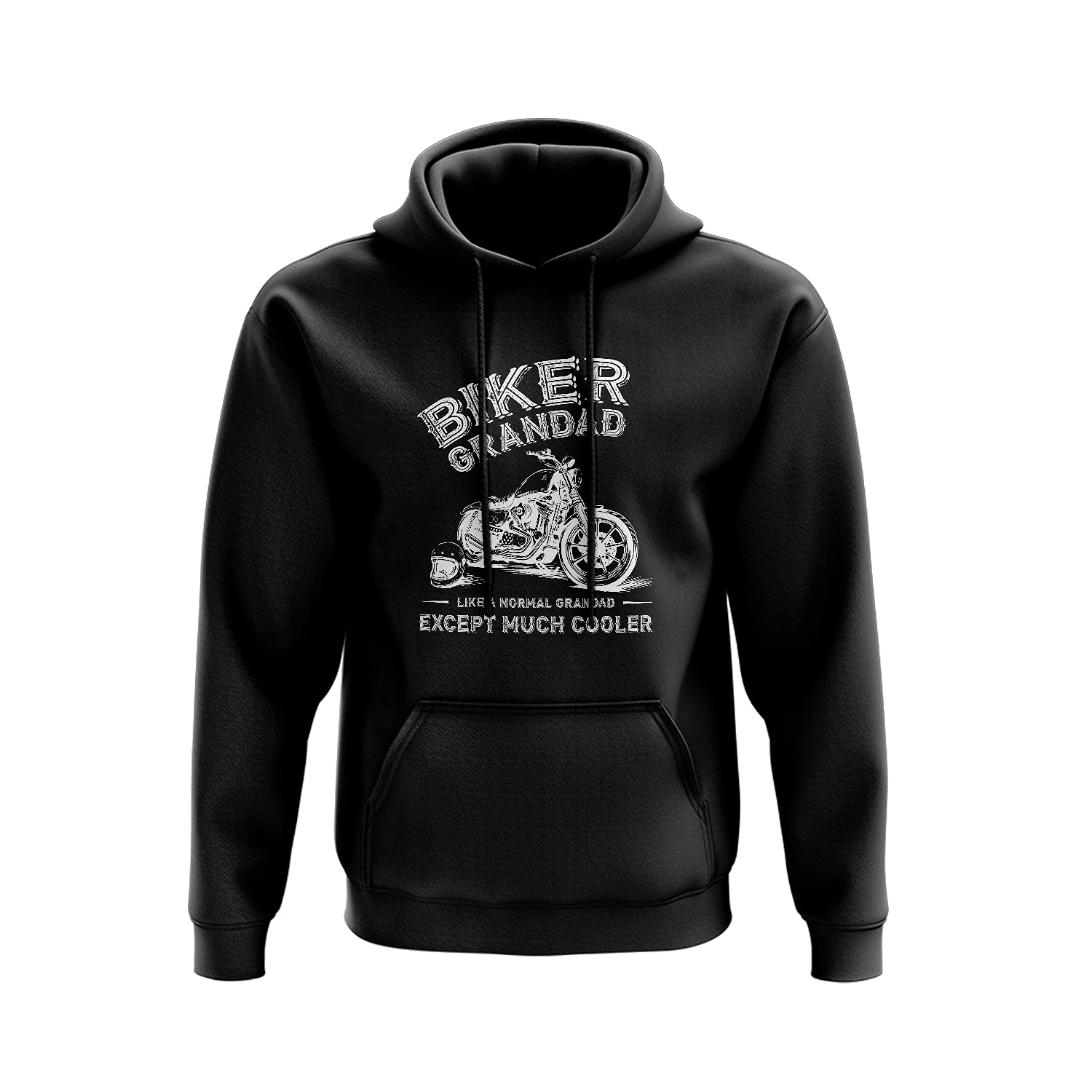 Smartypants Men's Black Biker Grandad Hoodie - Motorbike Rider Father's Day Hobby Novelty Gift Idea Jumper 80% Ringspun Cotton Polyester (, Xl)
