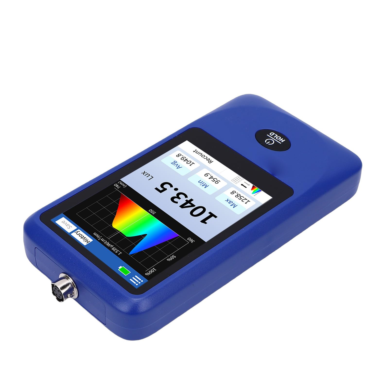 Misuratore di Spettro Luminoso, Spettrometro Portatile, Misuratore di Visualizzazione della Curva di Illuminamento per Misurare la Temperatura del, PPFD e Gamma di 1 Milione di Lx, Adatto a