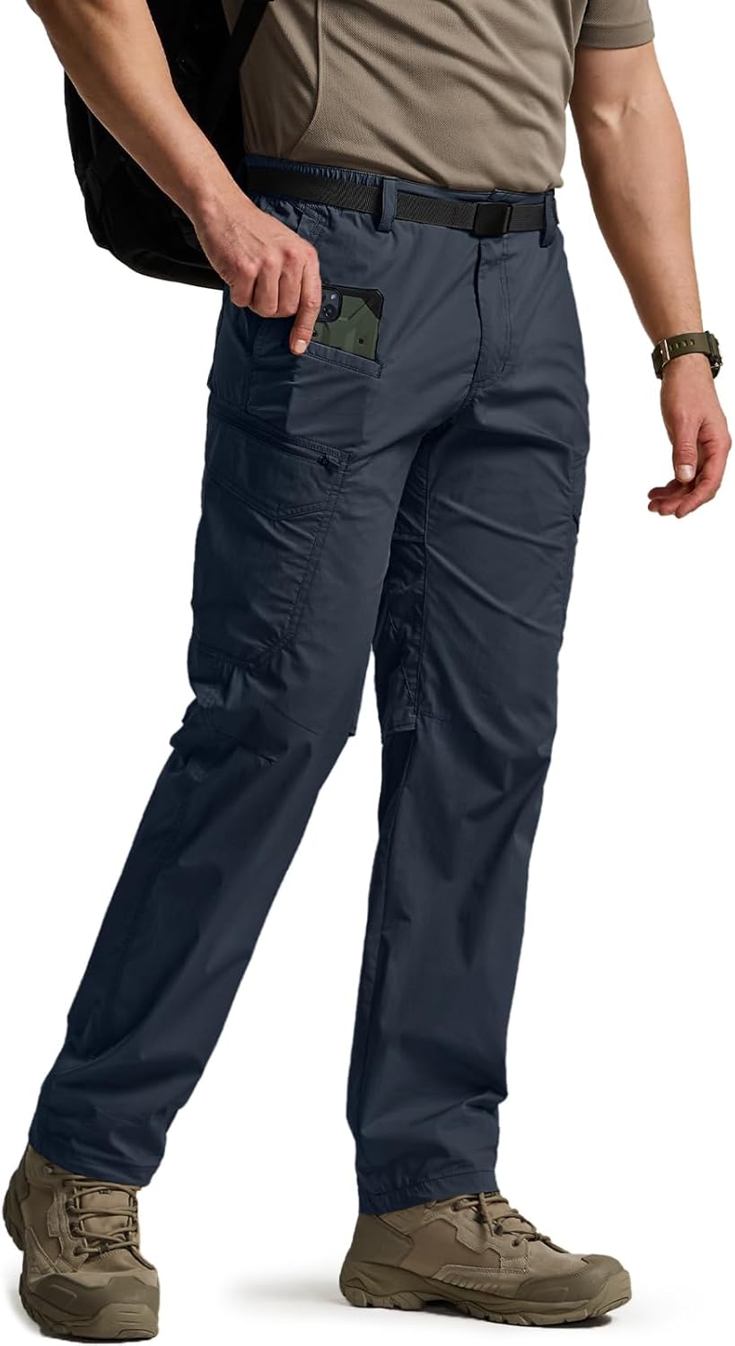 CQR Men's Quick Dry Tactical Pants, Water Resistant Outdoor Pants, Lightweight Stretch Cargo Work Hiking Pants - Image 2