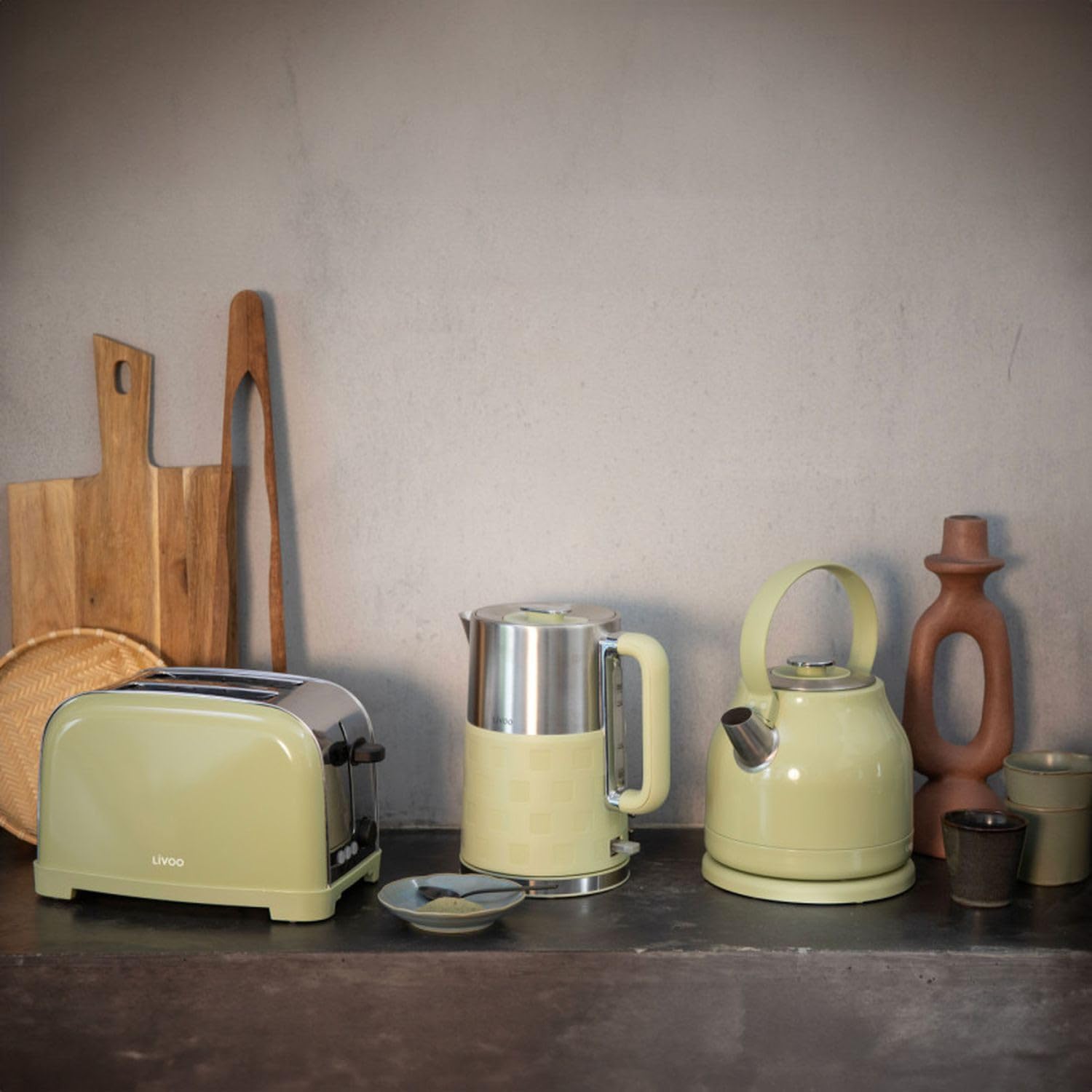 Bouilloire Électrique Livoo DOD202M 1.5l 2200W Arrêt automatique Vert/gris