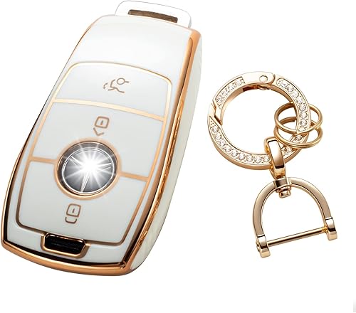 Miniatura 5 de RUABIBAN Funda para llavero compatible con Mercede, funda de protección para Mercede 2019-2021 Clase A Clase C Clase G 2017-2020 Clase E Clase S