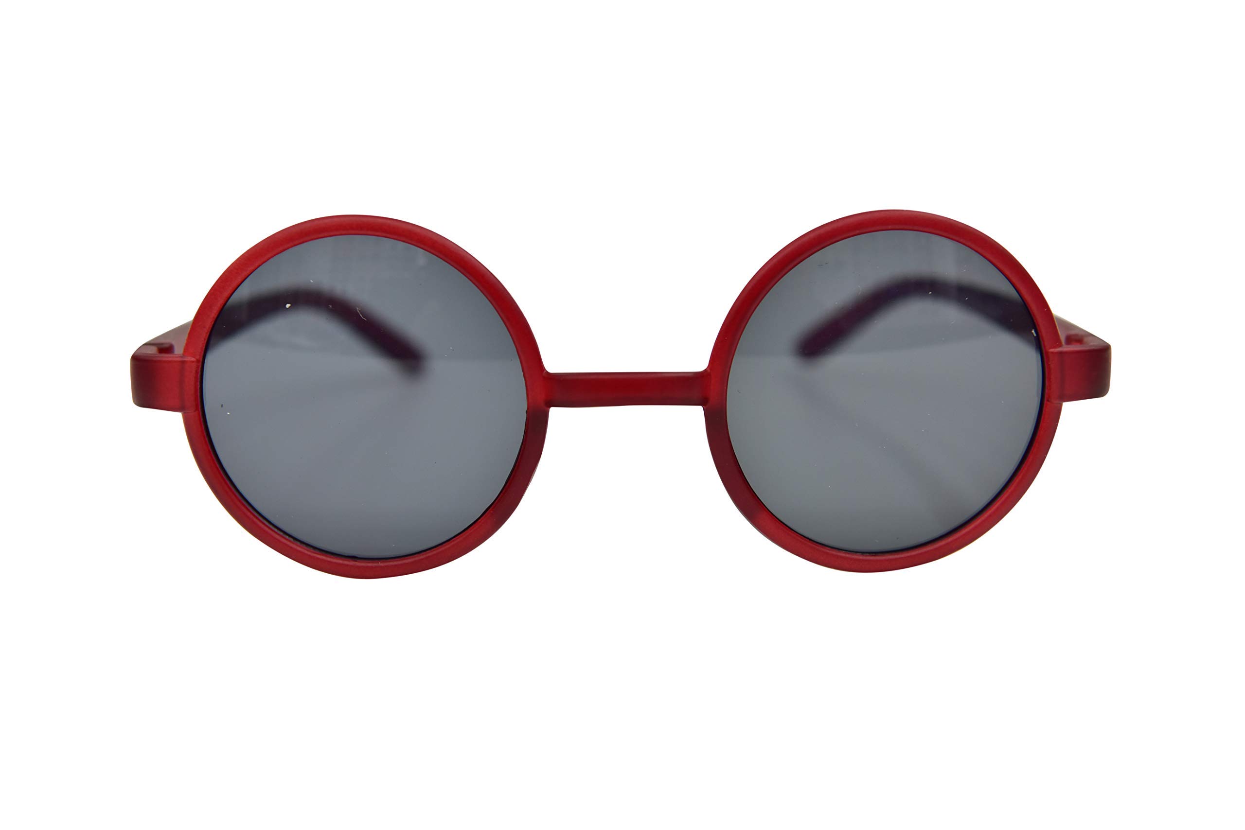 Fads & Fashions 8360S Stylish Classic Retro Round Frame UV400 Sunglasses in 7 Colours (Red)