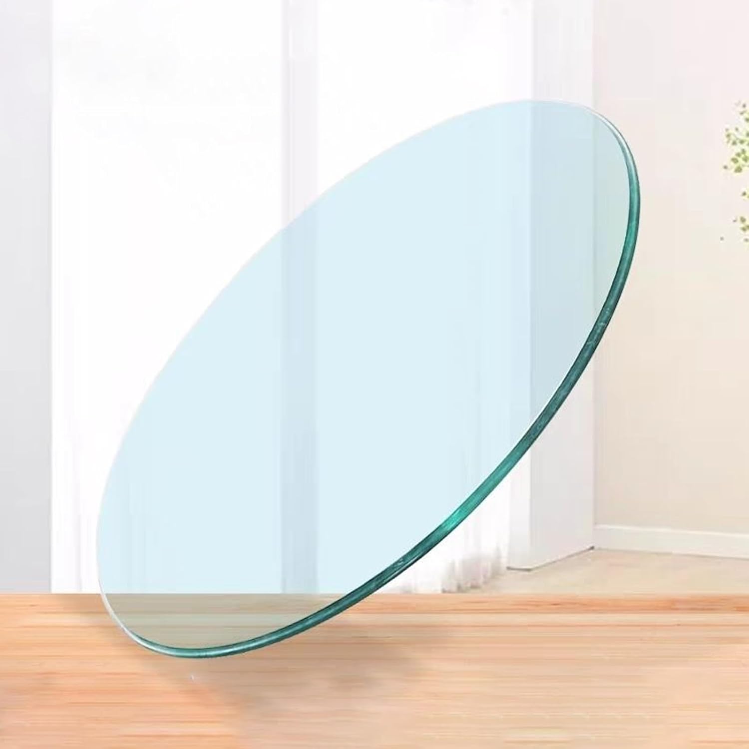 HJXGQJM Round Table Top Glass, Diameter 35cm-100cm，7mm Thick Transparent Tempered Glass Table Tops, Round Circular Plate Glass, DIY Self-Made Glass Table Tops for Coffee Tables(80CM(32INCH))