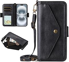 BEEJTUNY Custodia Crossbody Leather per Motorola Edge 70 5G, PU Cover a Portafoglio Antiurto con Tasca, Moda Case con Chiusura Magnetica.Nero