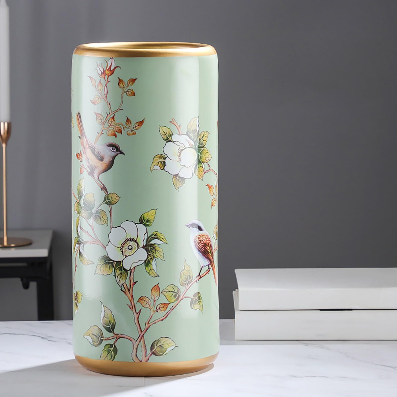 WXPGFEQ Handmade Vintage Umbrella Stand for Indoor, Porcelain Floor Holder for Umbrellas Canes in Home Office Entrance
