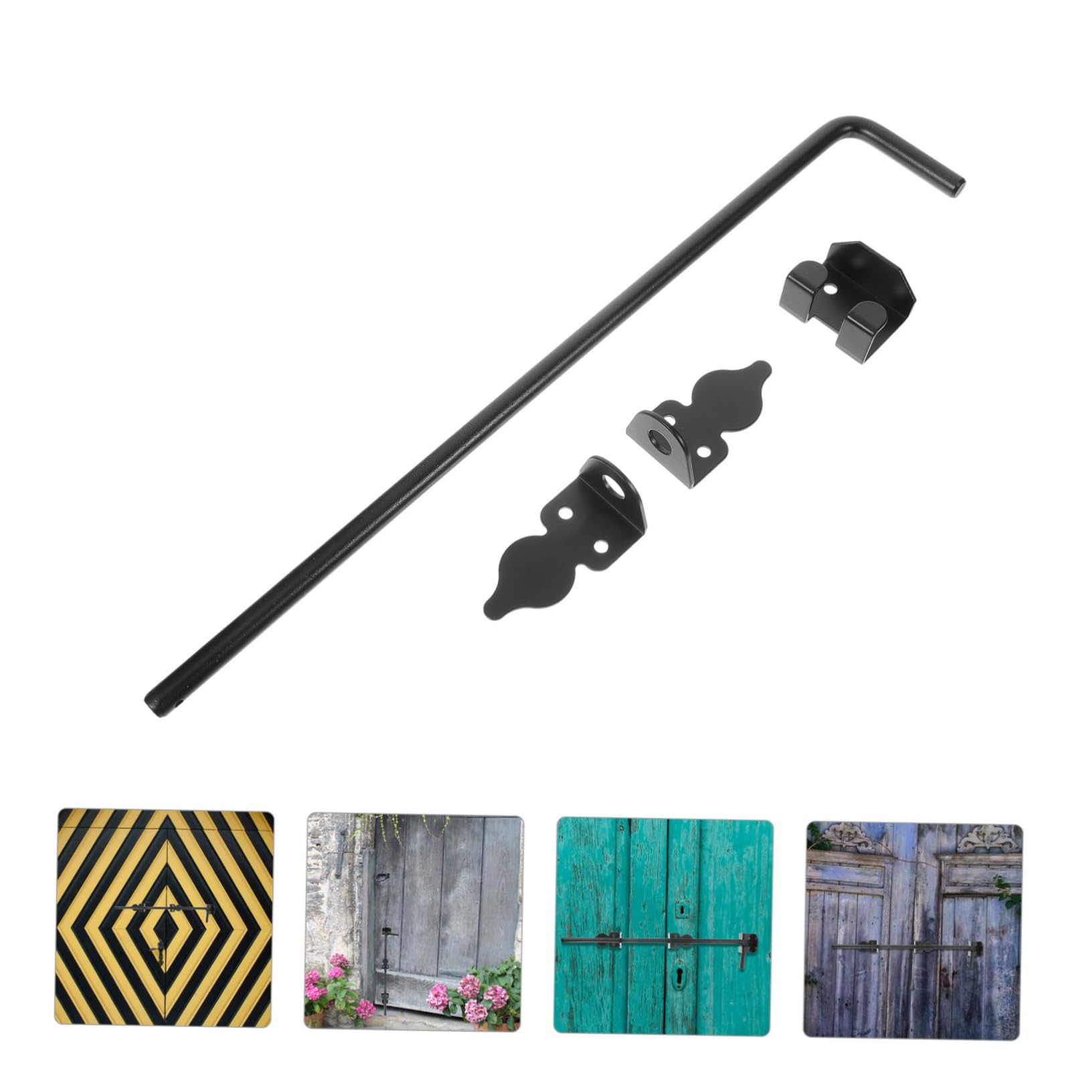 Loquet de Portail en Fer Noir pour Grandes Portes Renforcées