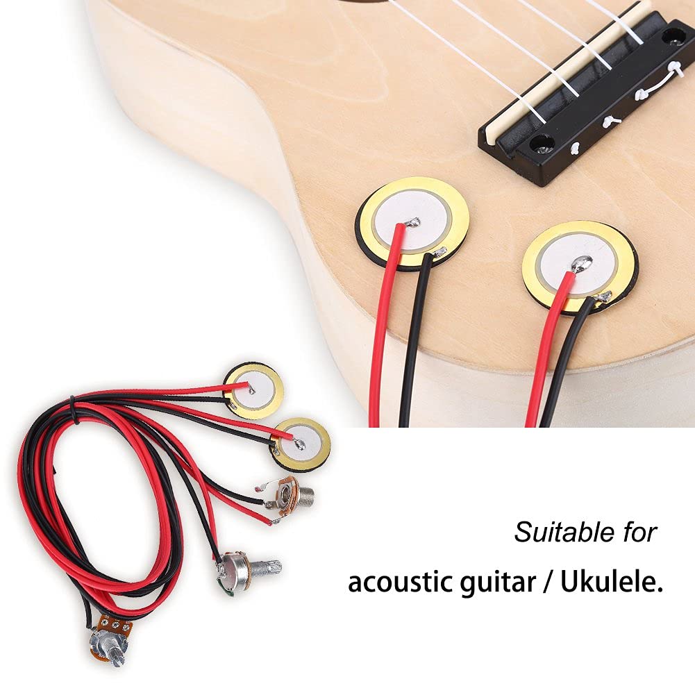 Piëzo-elektrische Contact Microfoon Gitaar Pickup - Voor Gitaar, Viool, Ukulele - Rood 40cm