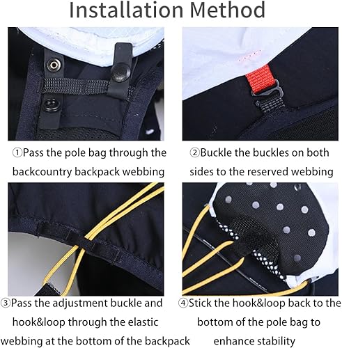 Miniatura 7 de AONIJIE Bastones de senderismo  2 bastones de senderismo ultraligeros plegables de fibra de carbono con sistema antigolpes y bloqueo rápido,